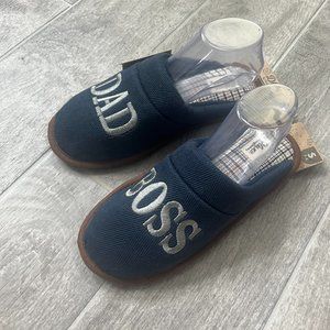 Men's DLUXE by Dearfoams DAD BOSS Slippers - NAVY BLUE - Memory Foam - All Size